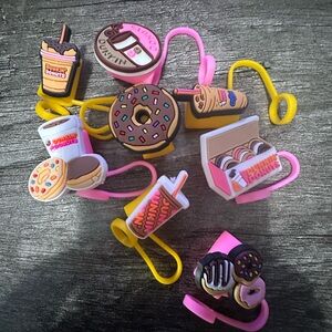 Dunkin Straw Toppers Set of 8 fit Stanley Straws